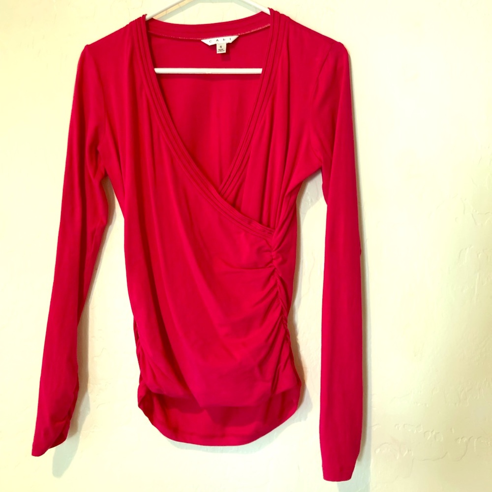 CAbi #576 Faux Wrap V Neck Size Small